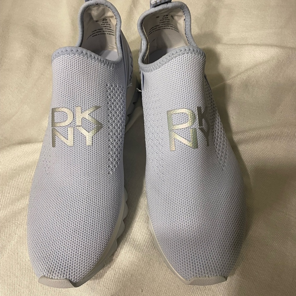 DKNY Light Sky Blue Aliza Slip On Trainers Sneakers Size 8M